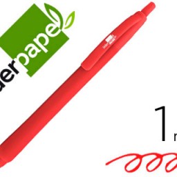 Bolígrafo Liderpapel Gummy Touch tinta roja
